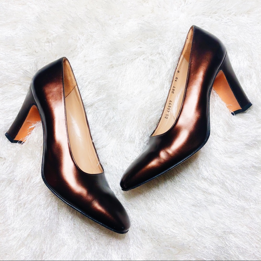 Salvatore Ferragamo bronze heels